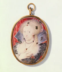 Portrett av Anne av Danmark, ca. 1612 (wc på vellum)